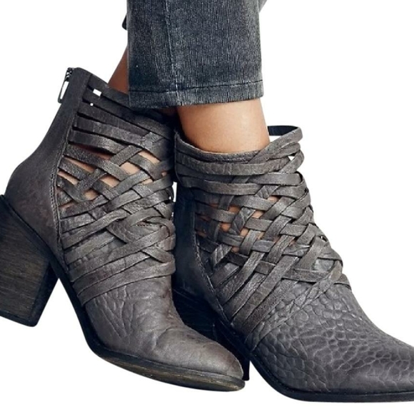 Free People Shoes - Free People Carrera Caged Woven Ankle Booties